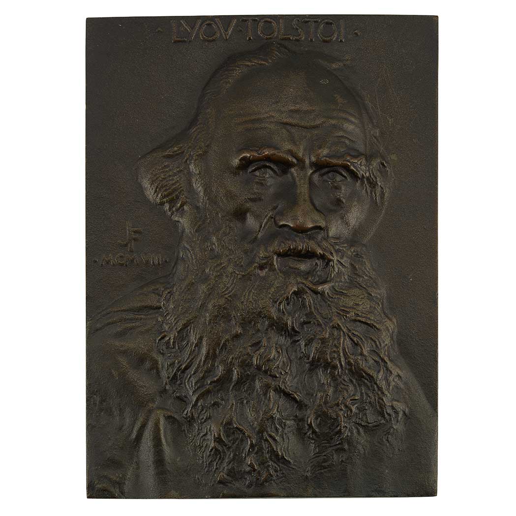 Lot image - Count Lyov (Leo) Tolstoi Plaque by John Flanagan