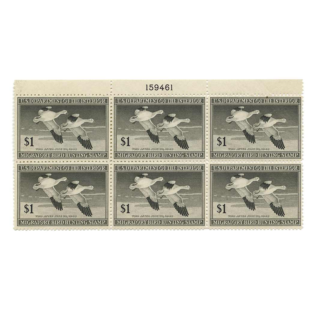 Lot image - United States, Hunting Permits, 1947 $1 Snow Geese, Scott RW14