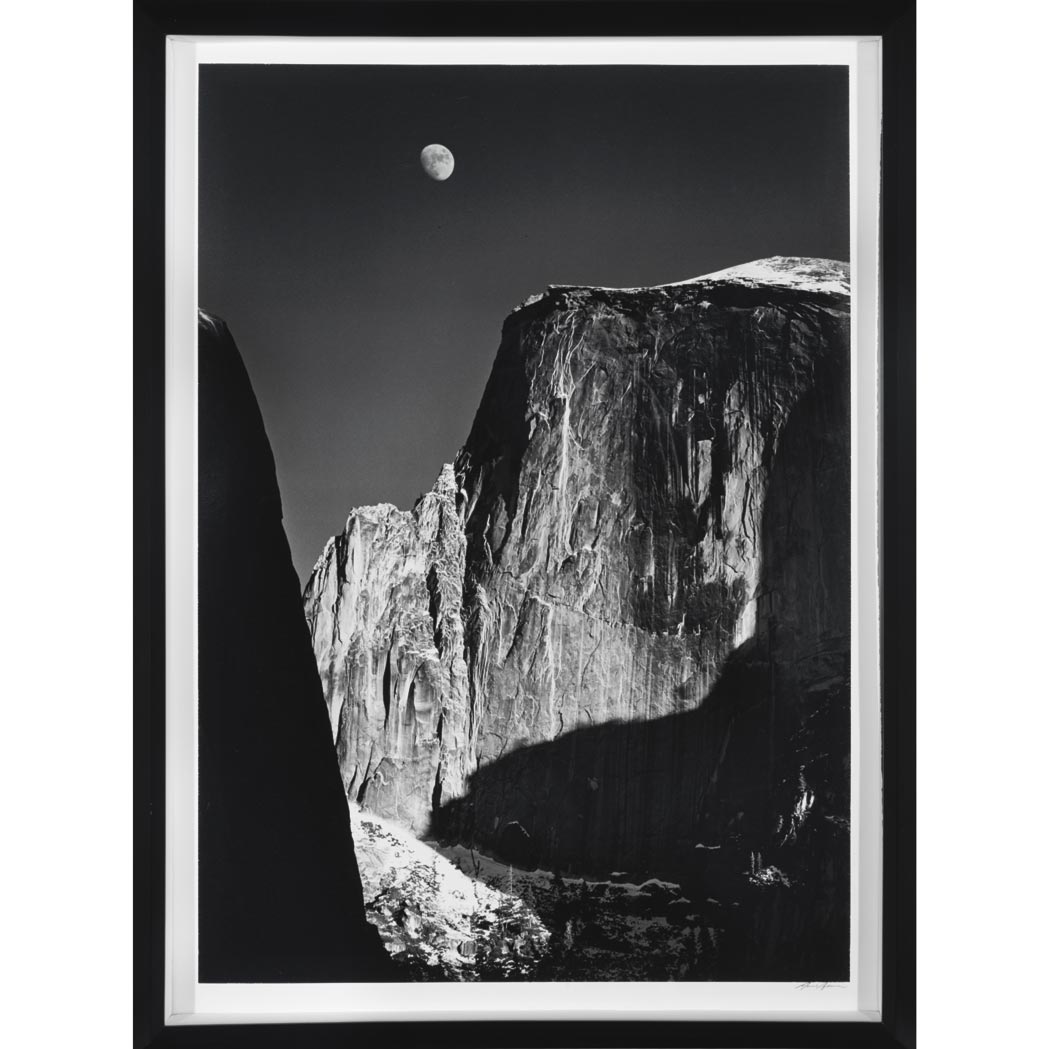 Lot image - ADAMS, ANSEL (1902-1984) Moon and Half Dome, Yosemite National Park [1960].