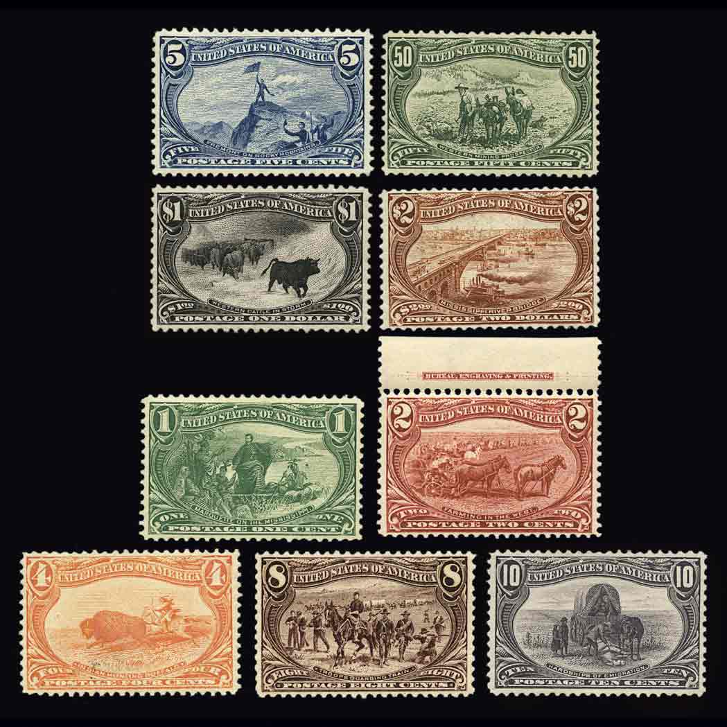 Lot image - United States 1898 1c to $2 Trans-Mississippi