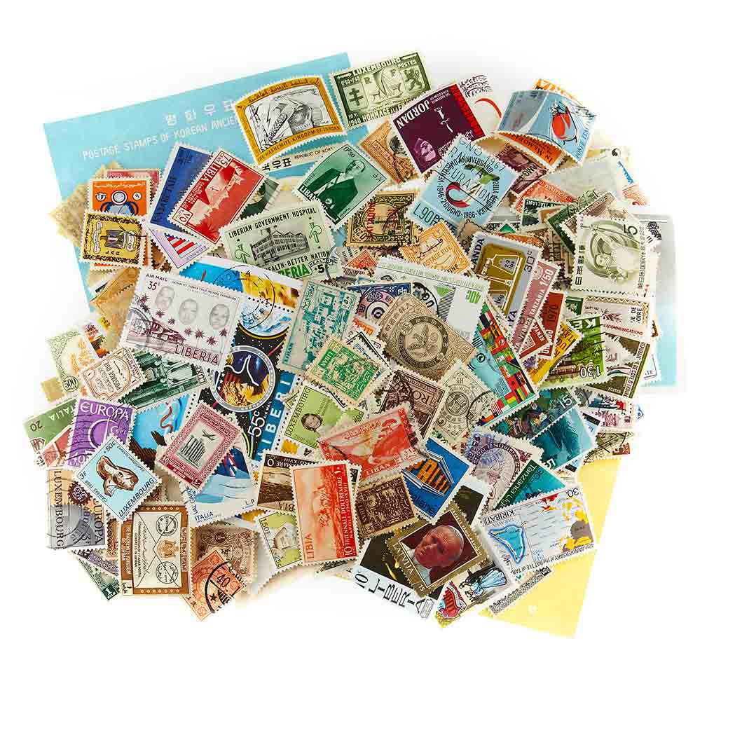 Lot image - Worldwide Stamp Collection in Seven Scott International Albums
