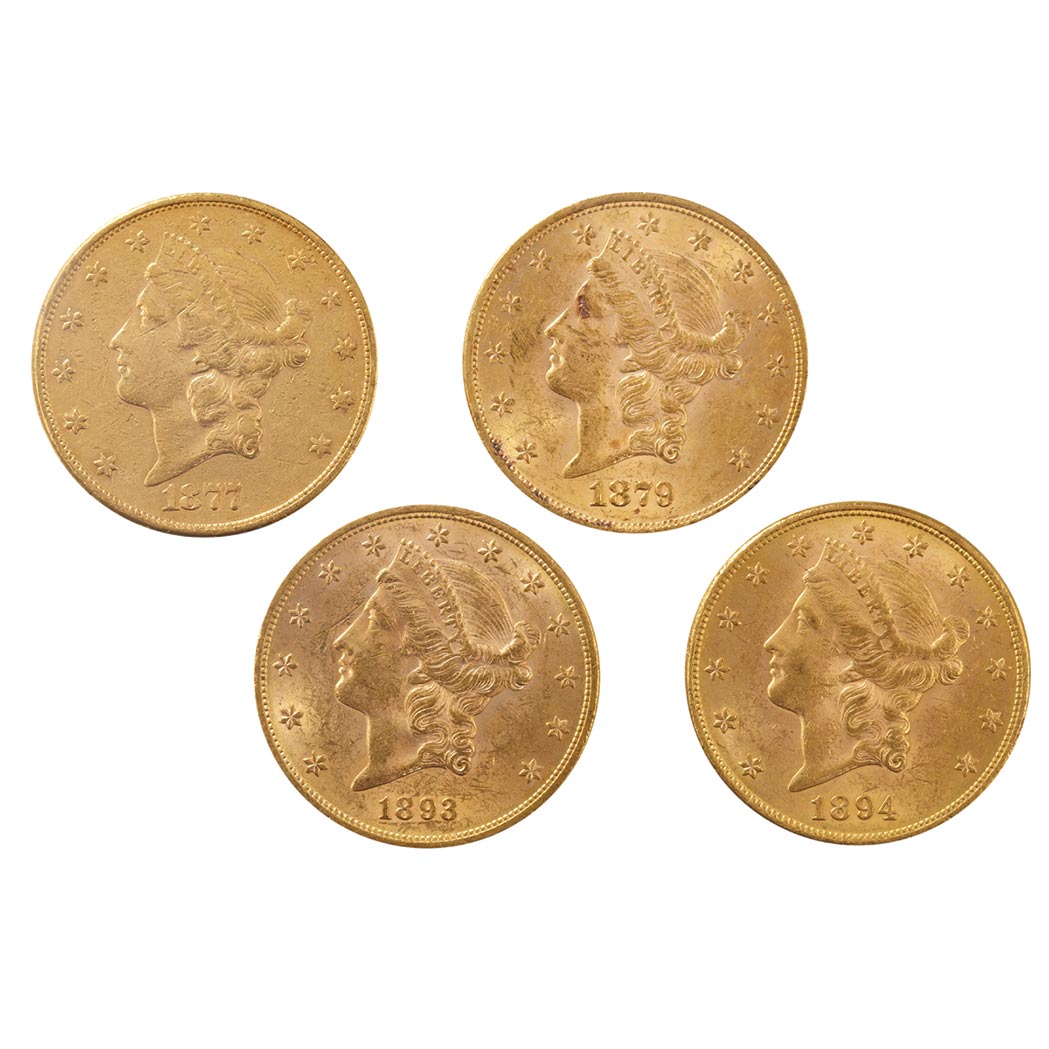 Lot image - United States, Four $20 Liberty