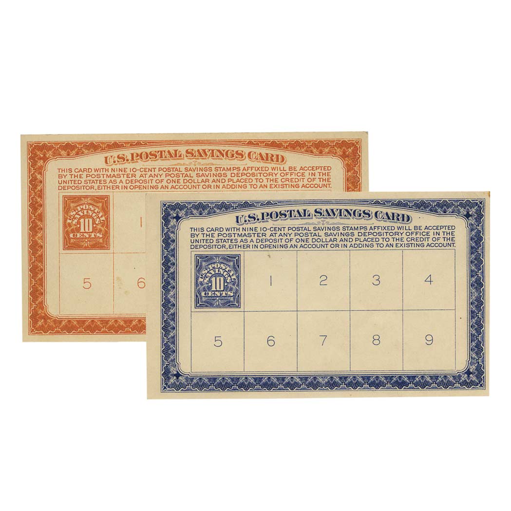 Lot image - United States, Postal Savings Cards, PS 2 and  PS 5