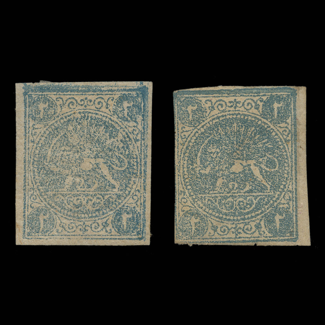 Lot image - Iran, 1876 Blocks of Four Issue, Scott 16, Persiphila 14