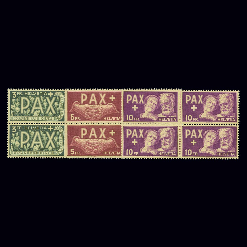 Lot image - Switzerland 1945 PAX Set Scott 293-305, B14