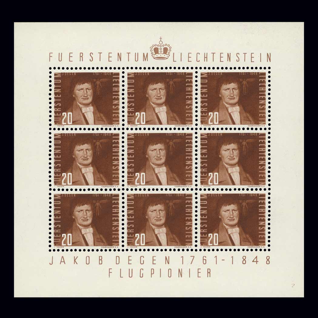 Lot image - Liechtenstein Art Post 1948 10Rp to 10Fr Scott C24-C33