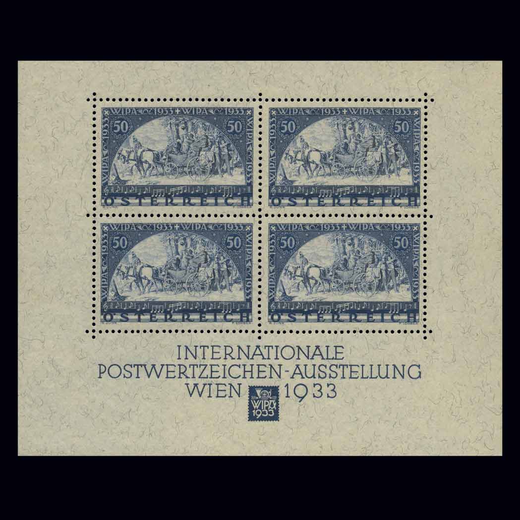 Lot image - Austria Semi-Postals 1933 WIPA Souvenir Sheet Scott B111