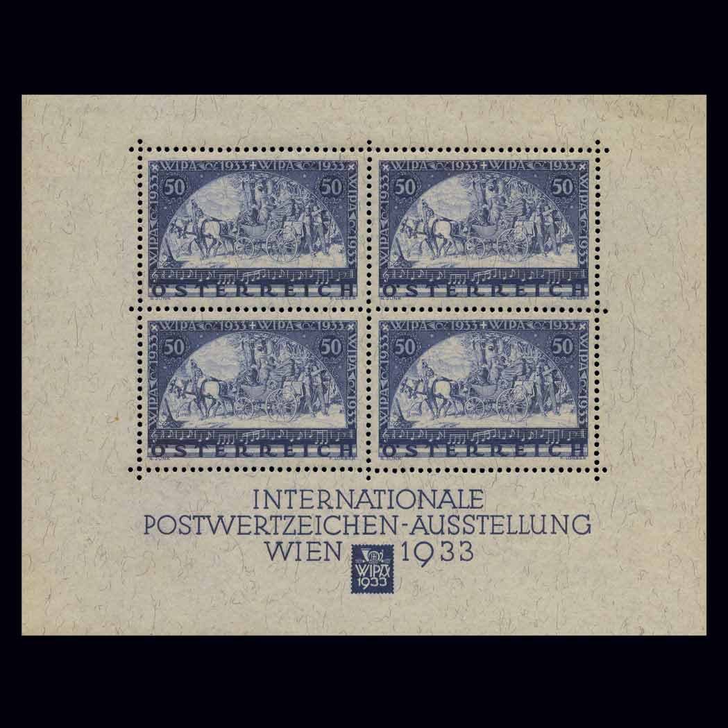 Lot image - Austria Semi-Postals 1933 WIPA Souvenir Sheet Scott B111