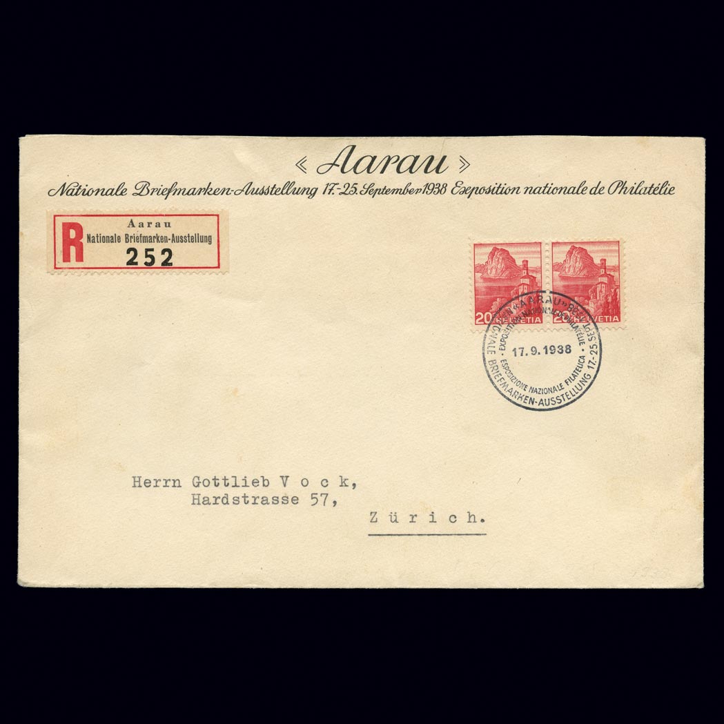 Lot image - Switzerland 1938 20C Red San Salvatore Printed on Smooth Paper Scott 243, Zumstein 215y