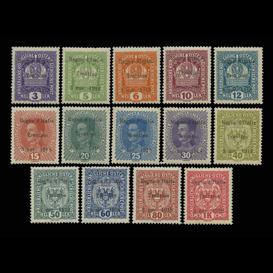 Lot image - Austria Issued Under Italian Occupation Overprints