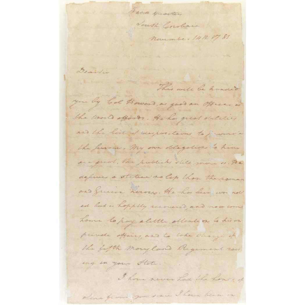 Lot image - GREENE, NATHANAEL  Autograph letter signed