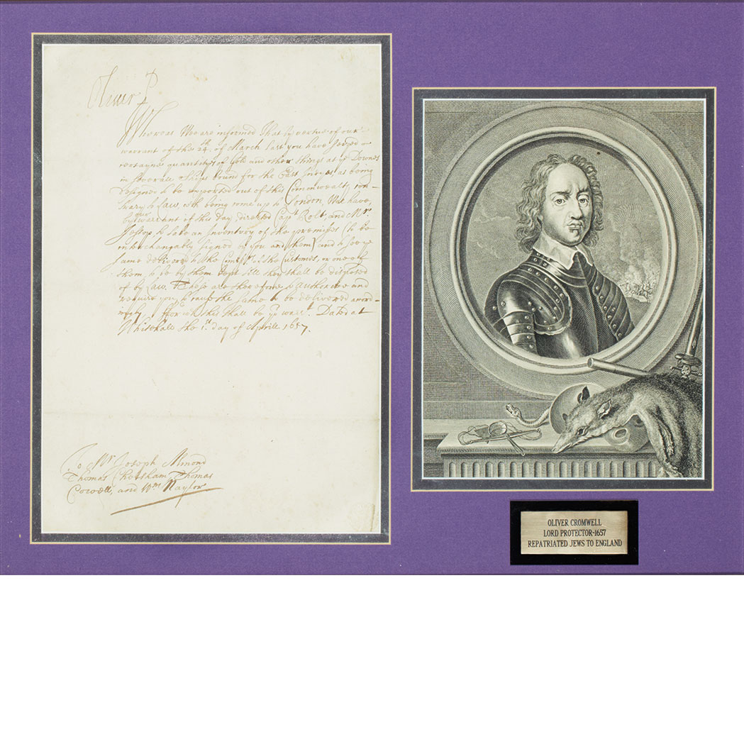 Lot image - CROMWELL, OLIVER  Document signed (Oliver P[rotector])