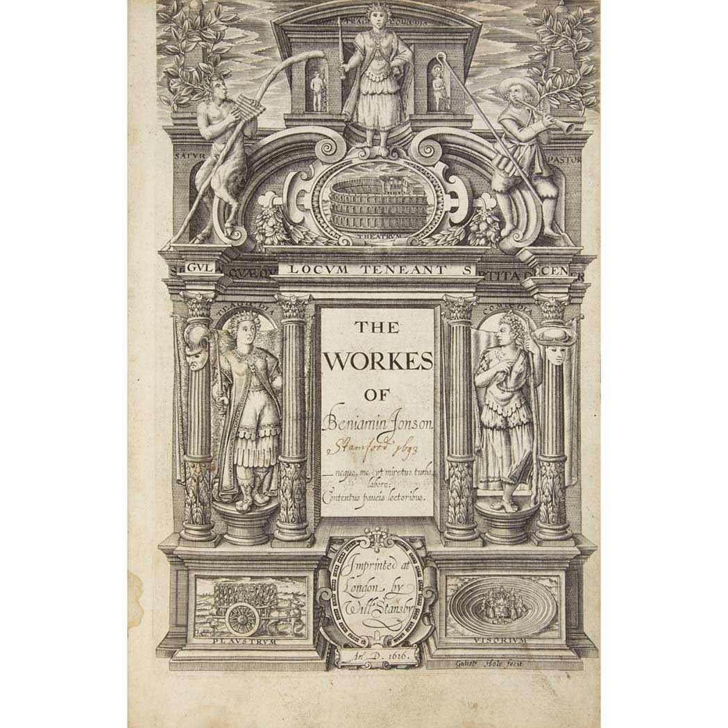 Lot image - [ELIZABETHAN - DRAMA]  JONSON, BEN. Workes