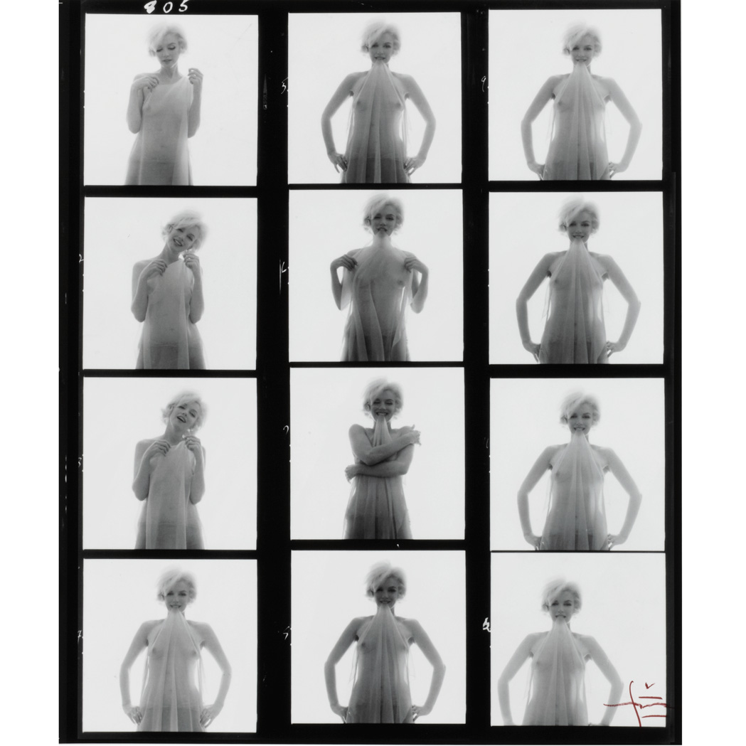 Lot image - STERN, BERT (1929-2013)  Marilyn Monroe contact sheet