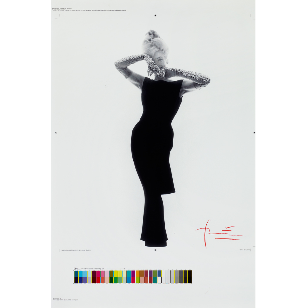 Lot image - STERN, BERT (1929-2013)  Marilyn Monroe in a black dress