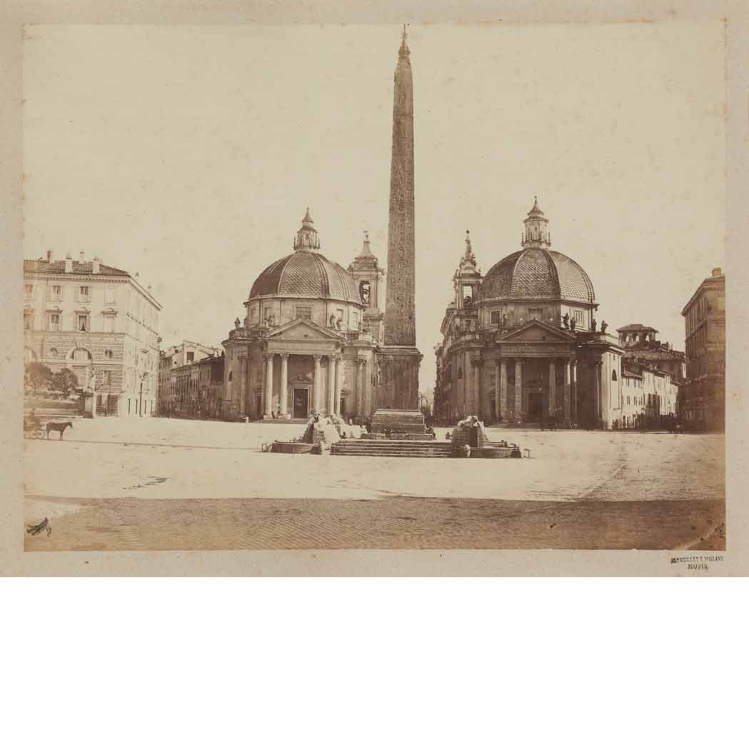 Lot image - [ROME]  Group of six attractive albumen prints of Roman views