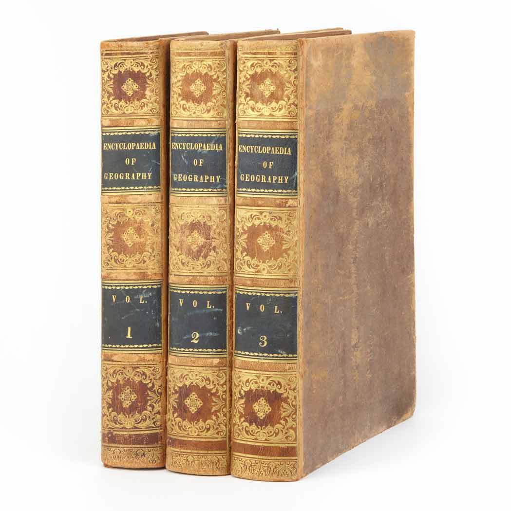 Lot image - MURRAY, HUGH The Encyclopaedia of Geography. Philadelphia: Carey, Lea, and Blanchard, 1837. Three volumes, contemporary calf...