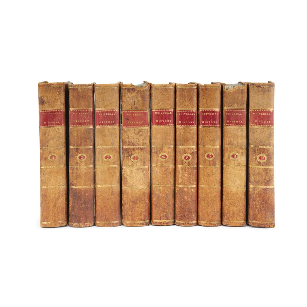 Lot image - ANQUETIL, M. A Summary of Universal History. Philadelphia: Wayne, 1805. Nine volumes, contemporary sheep, the spines ruled i...