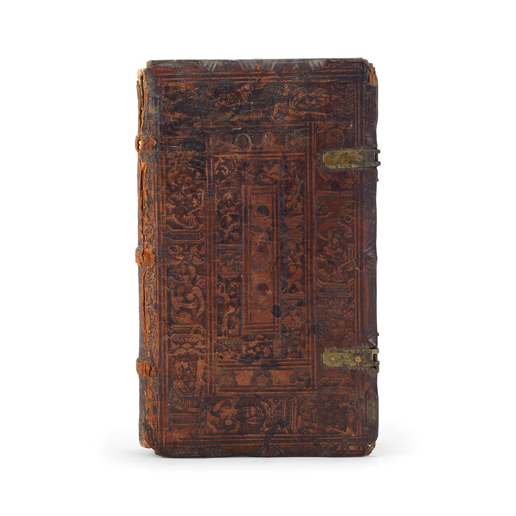 Lot image - [ALDINE PRESS] MARCUS VALERIUS MARTIALIS. [Epigrammata]. Venice: Aldus, December, 1501. Contemporary Venetian decorated pigs...