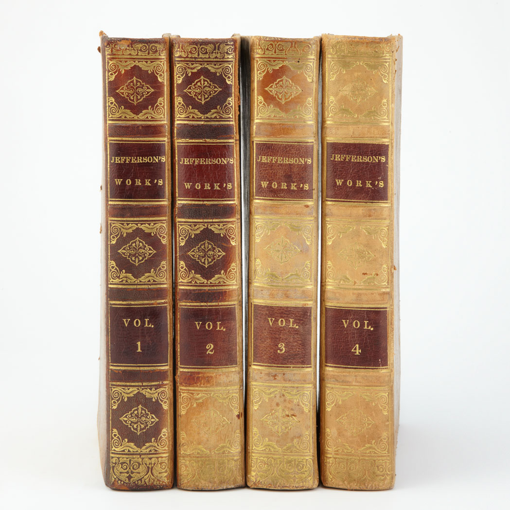 Lot image - JEFFERSON, THOMAS Memoir, Correspondence, and Miscellanies. Boston: Gray and Bowen, 1830. Second edition. Four volumes, earl...