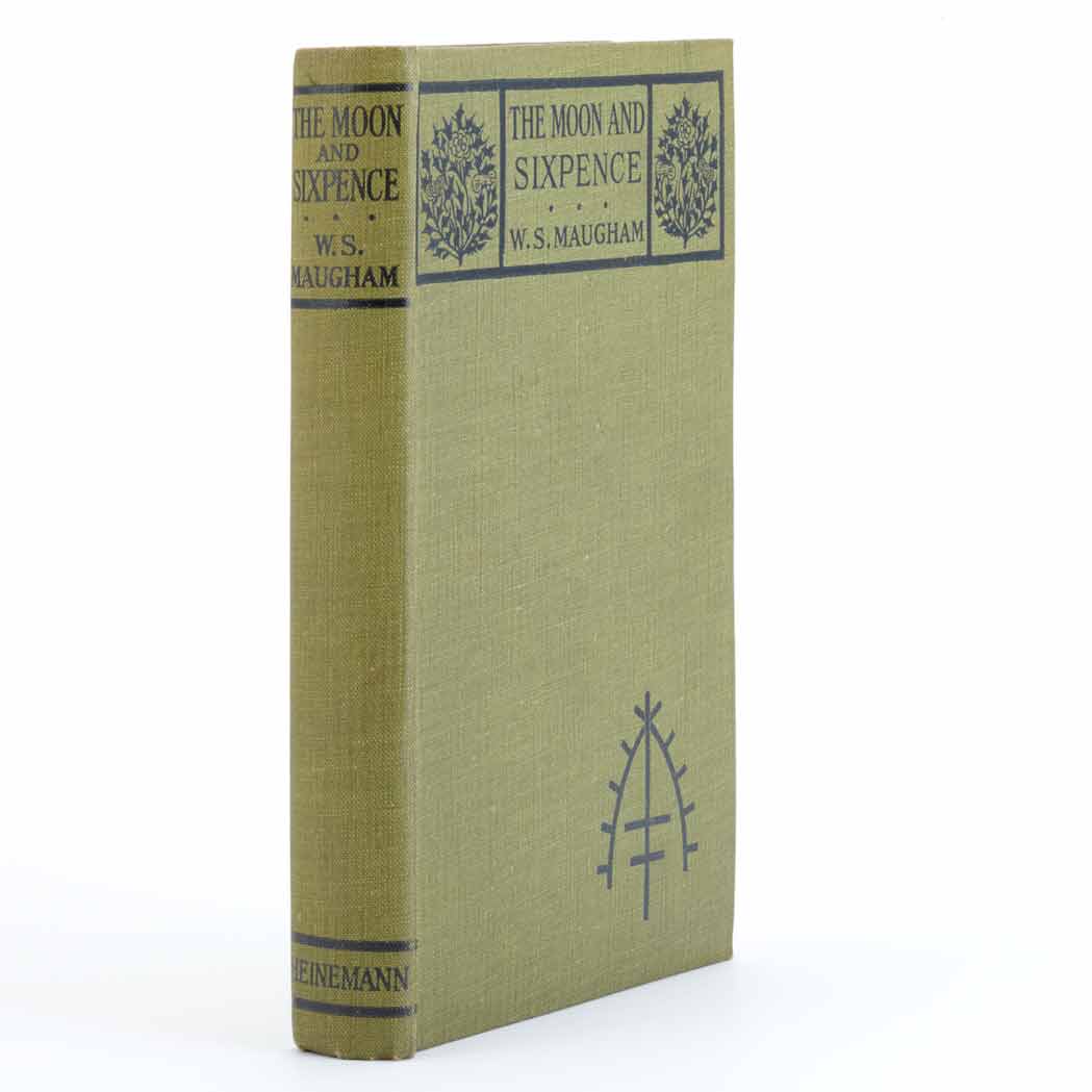 Lot image - MAUGHAM, W. S. The Moon and Sixpence. London: Heinemann, 1919. First edition, first issue with no other printings listed on...
