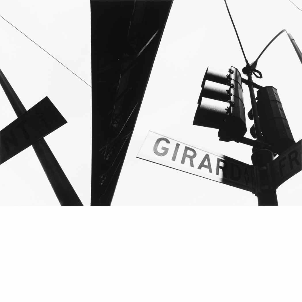 Lot image - METZKER, RAY (b. 1931)  [Double Frame: Girard Street Sign 1965] 65 MA 17-18
