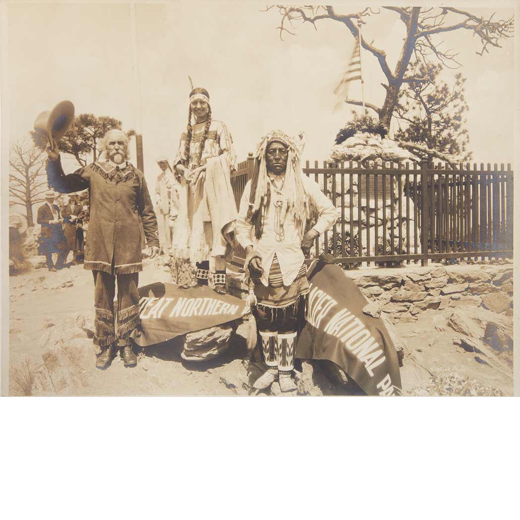 Lot image - [BUFFALO BILL CODY]  A bound album of twenty-seven photographs of the Buffalo Bill Cody Wild West Show (including two stereo views of Buffalo Bill)