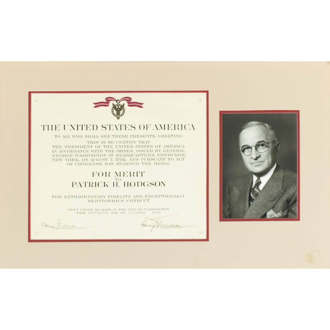 Lot image - TRUMAN, HARRY  Document signed