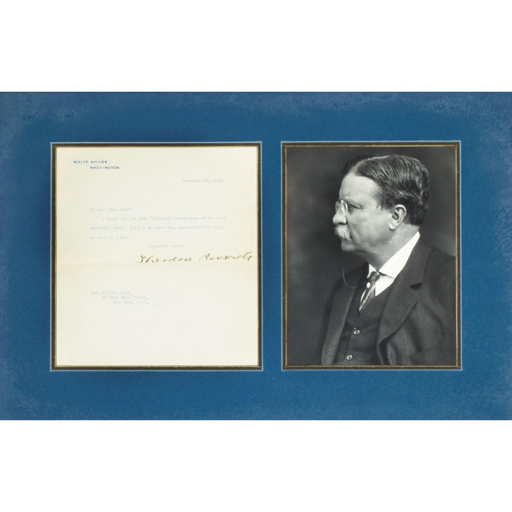 Lot image - ROOSEVELT, THEODORE  Typed letter signed