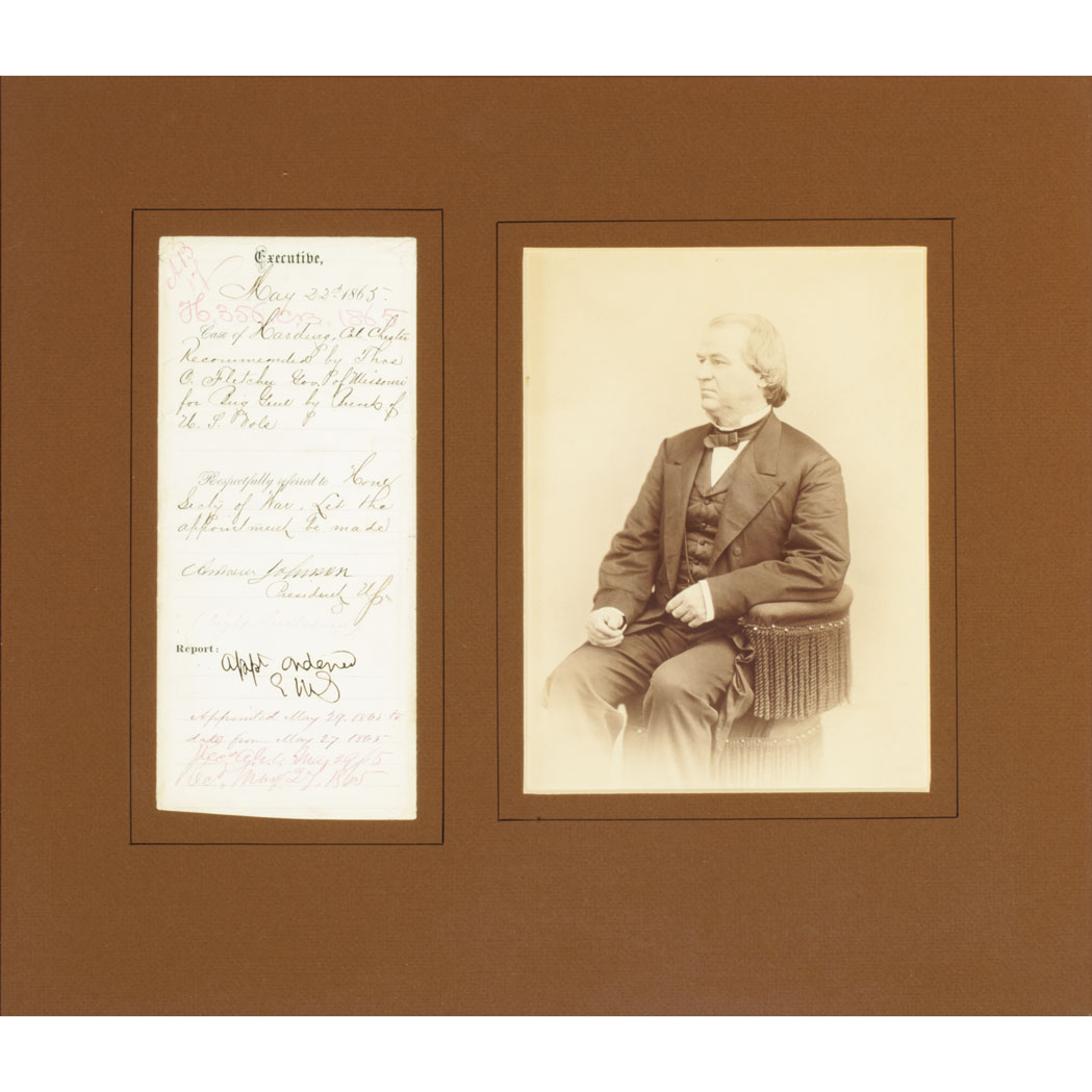 Lot image - JOHNSON, ANDREW  Endorsement signed