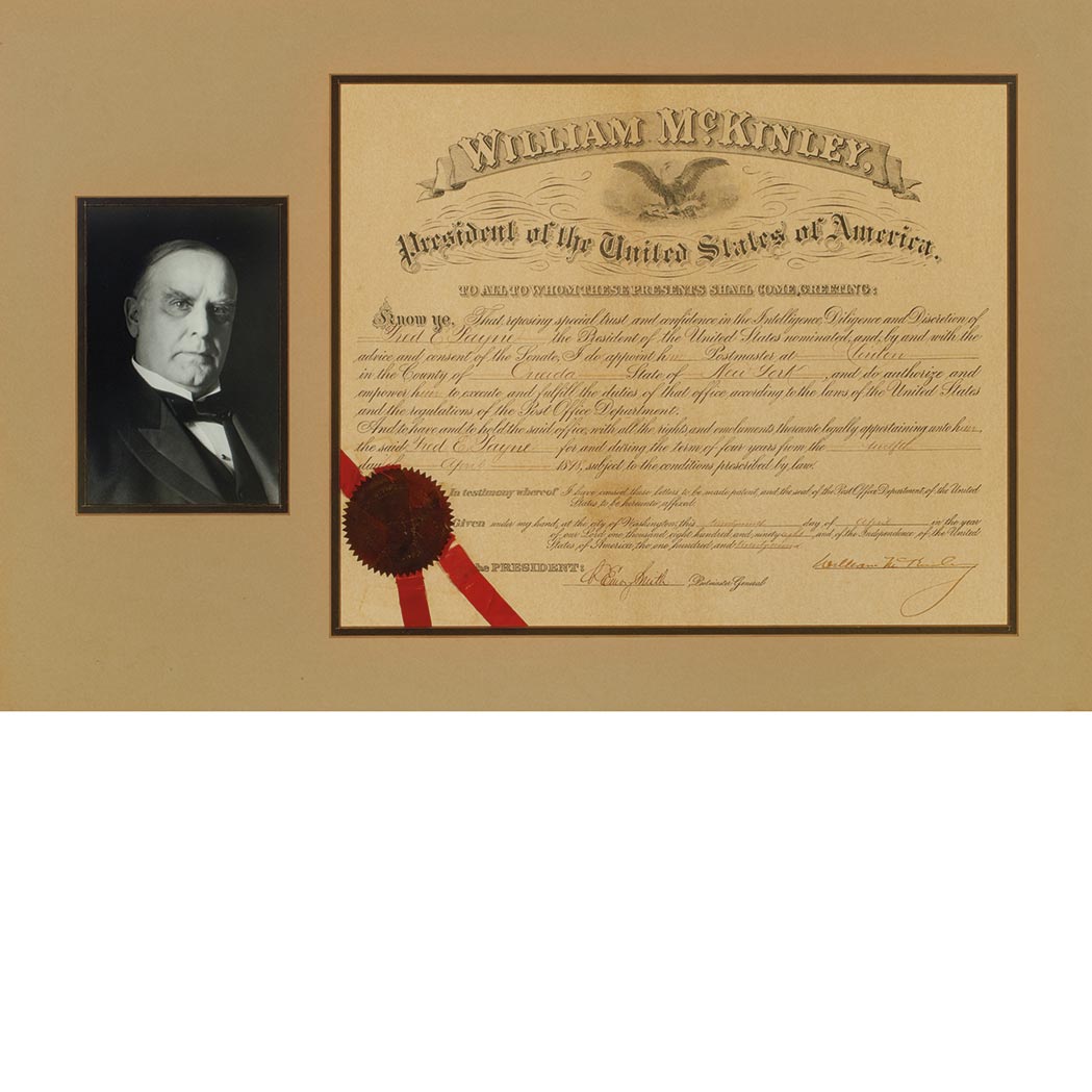 Lot image - McKINLEY, WILLIAM  Document signed