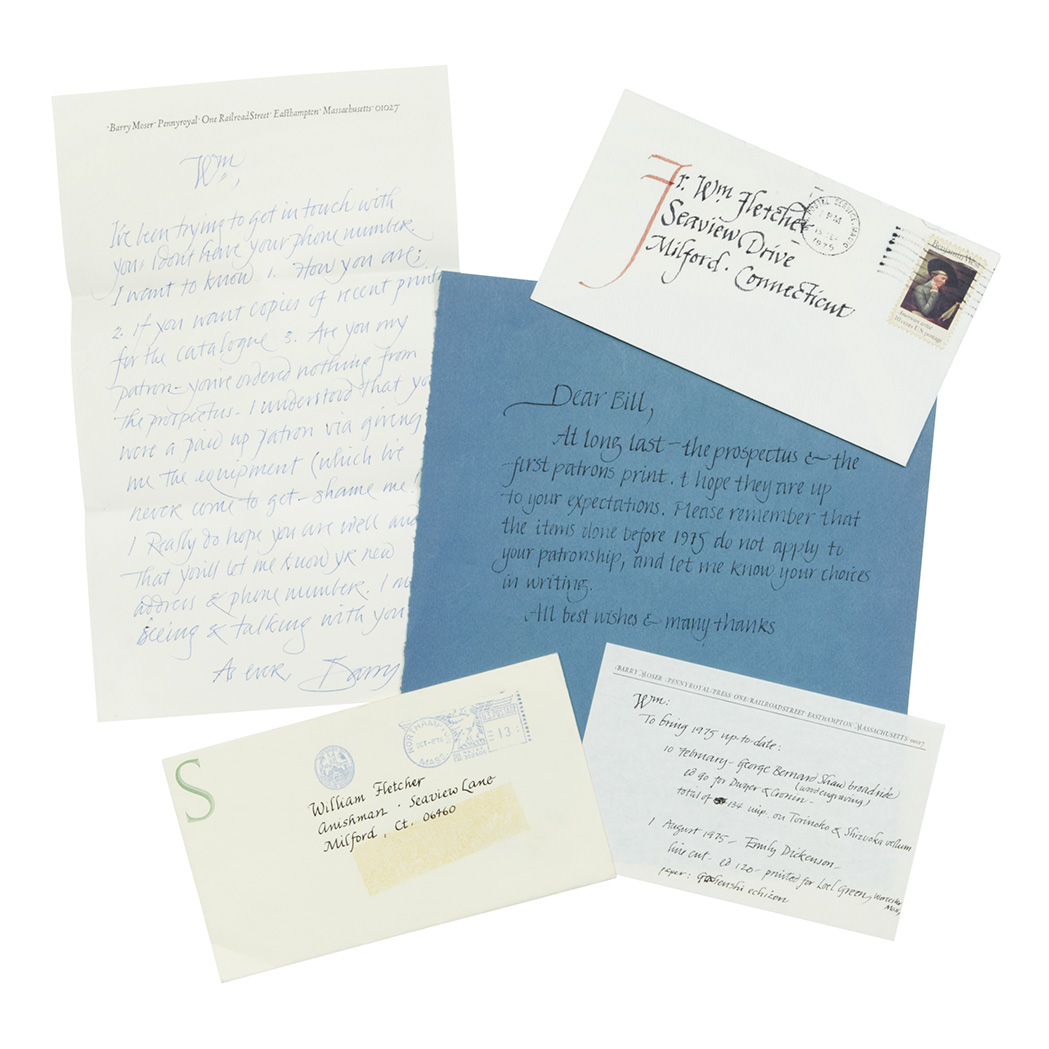 Lot image - [MOSER, BARRY]  Collection of approximately one hundred sixty-five examples of occasional printing by Barry Moser, many with wood engravings