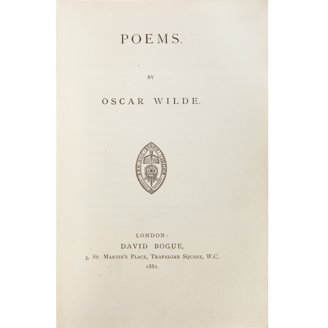Lot image - WILDE, OSCAR  Poems