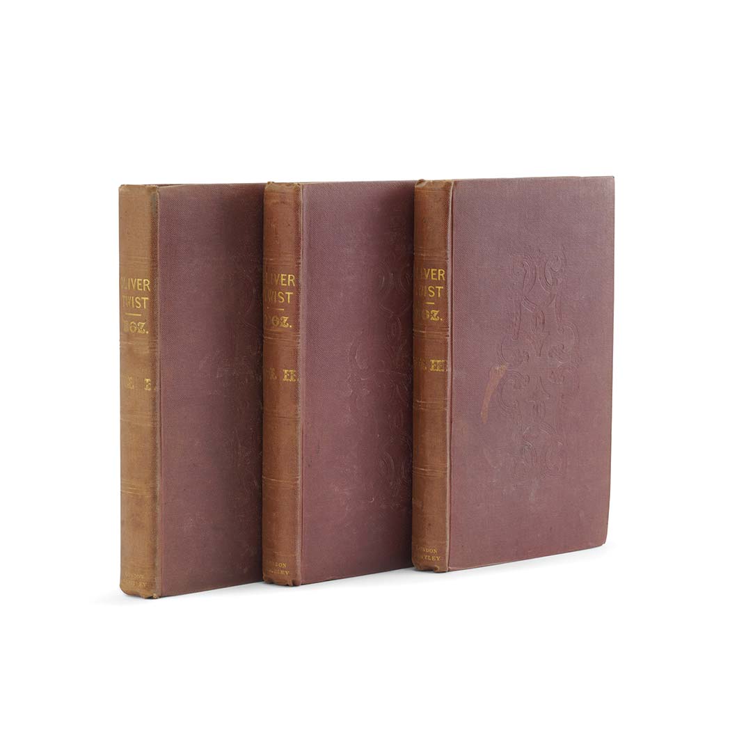 Lot image - DICKENS, CHARLES ["BOZ"]  Oliver Twist; or, the Parish Boy's Progress