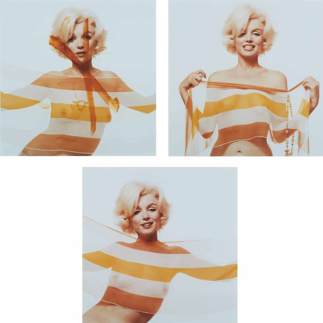 Lot image - STERN, BERT (1929-2013)  Three Marilyns with scarves