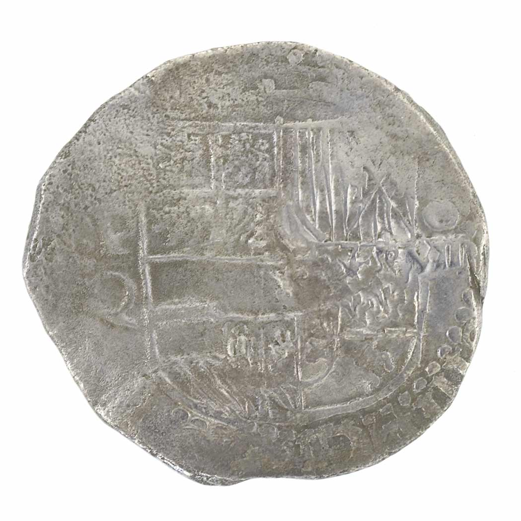 Lot image - Peru Philip III 8 Reales Silver Cob Circa
