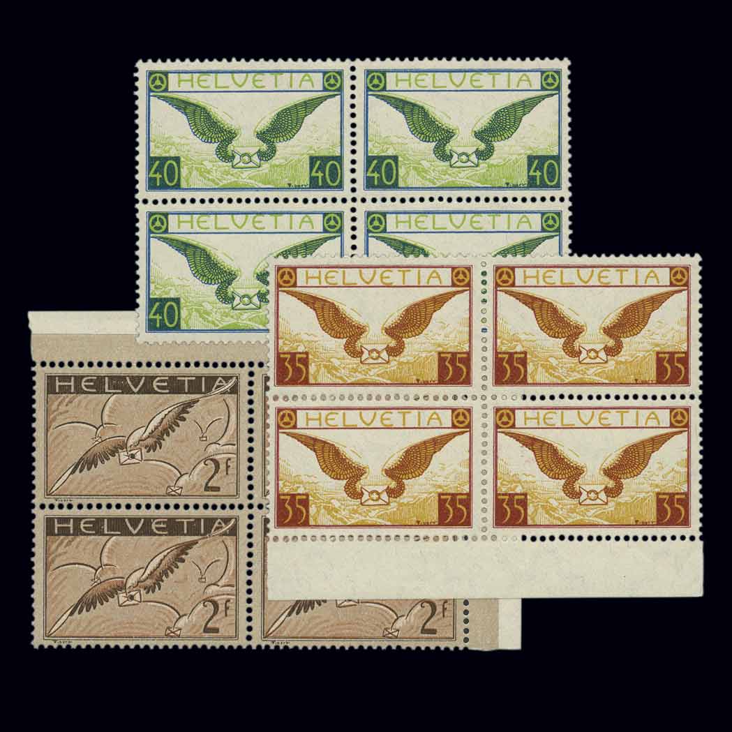 Lot image - Switzerland 1929-30 Air Post C13-15