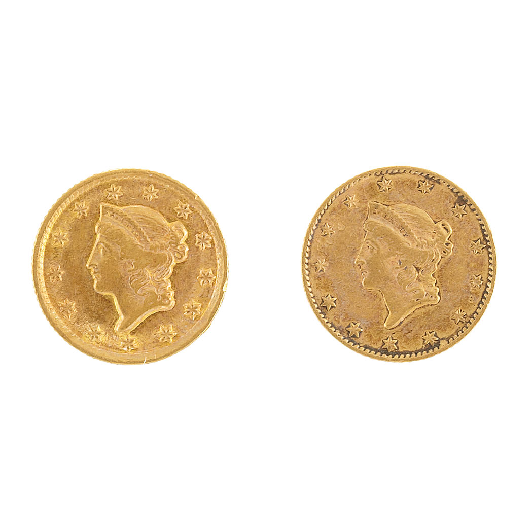 Lot image - United States Two Liberty Head Type 1 Gold Dollars