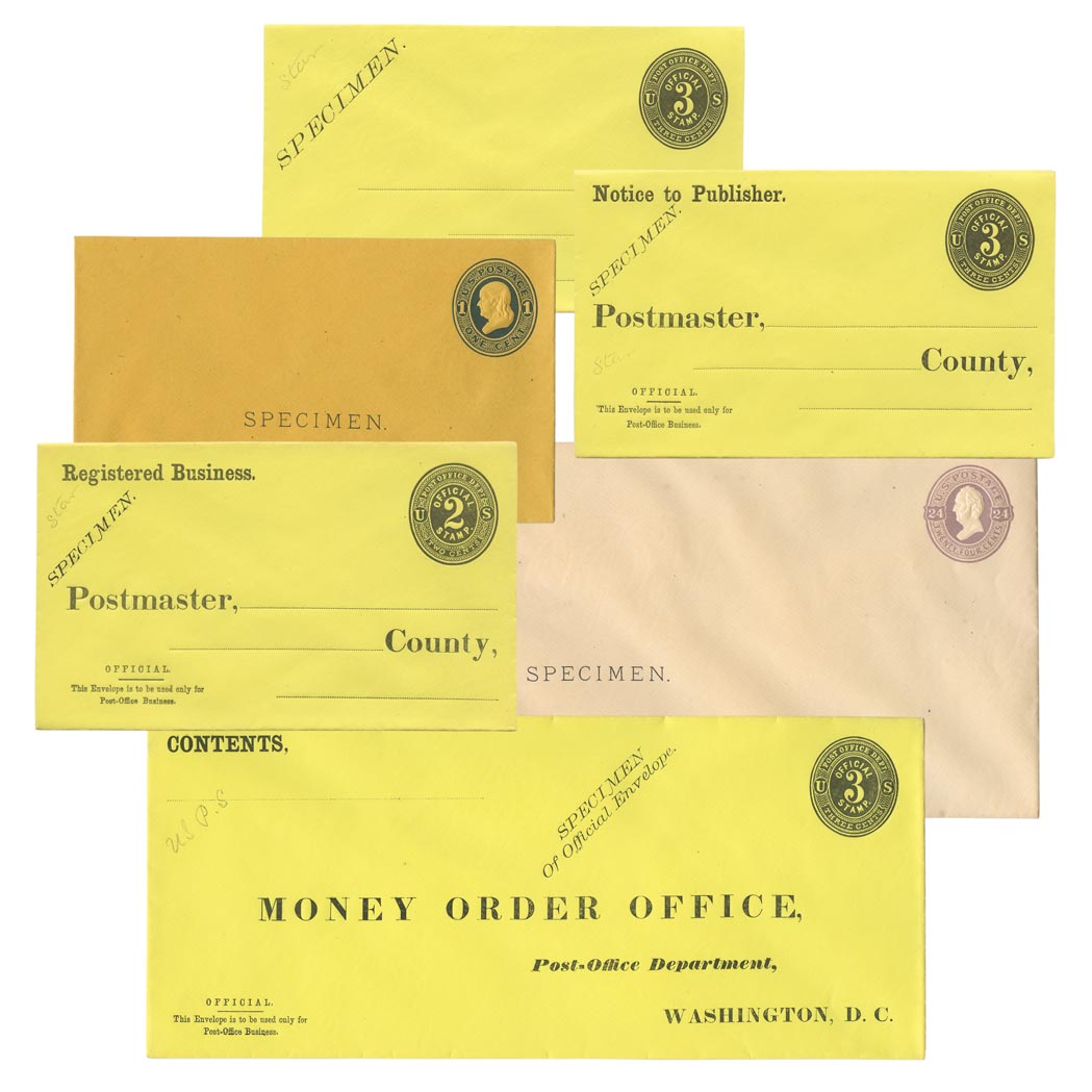 Lot image - United States Stamped Envelopes Overprinted Specimen