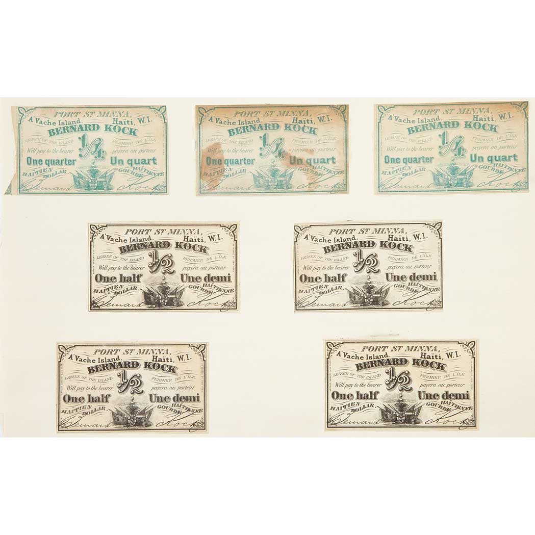 Lot image - Haiti Port St. Minna Obsolete Scrip Notes