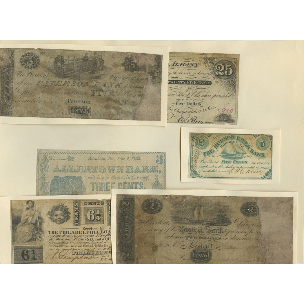 Lot image - United States Obsolete Scrip Postal Currency and Confederate Note Lot