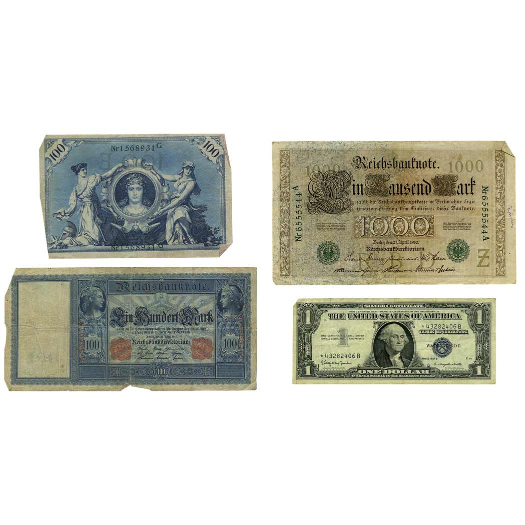 Lot image - United States and German Bank Notes