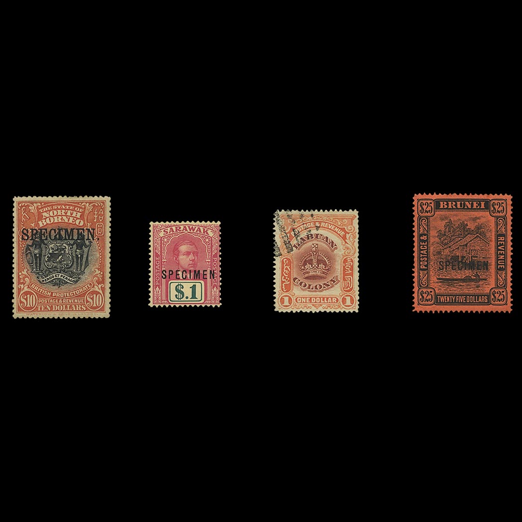 Lot image - Brunei, Labuan, North Borneo and Sarawak Stamp Group