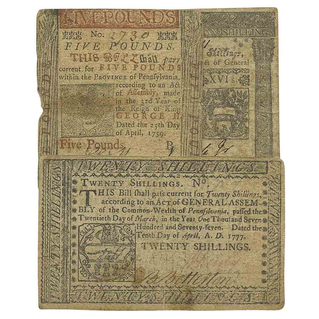 Lot image - United States Pennsylvania Colonial Note Group