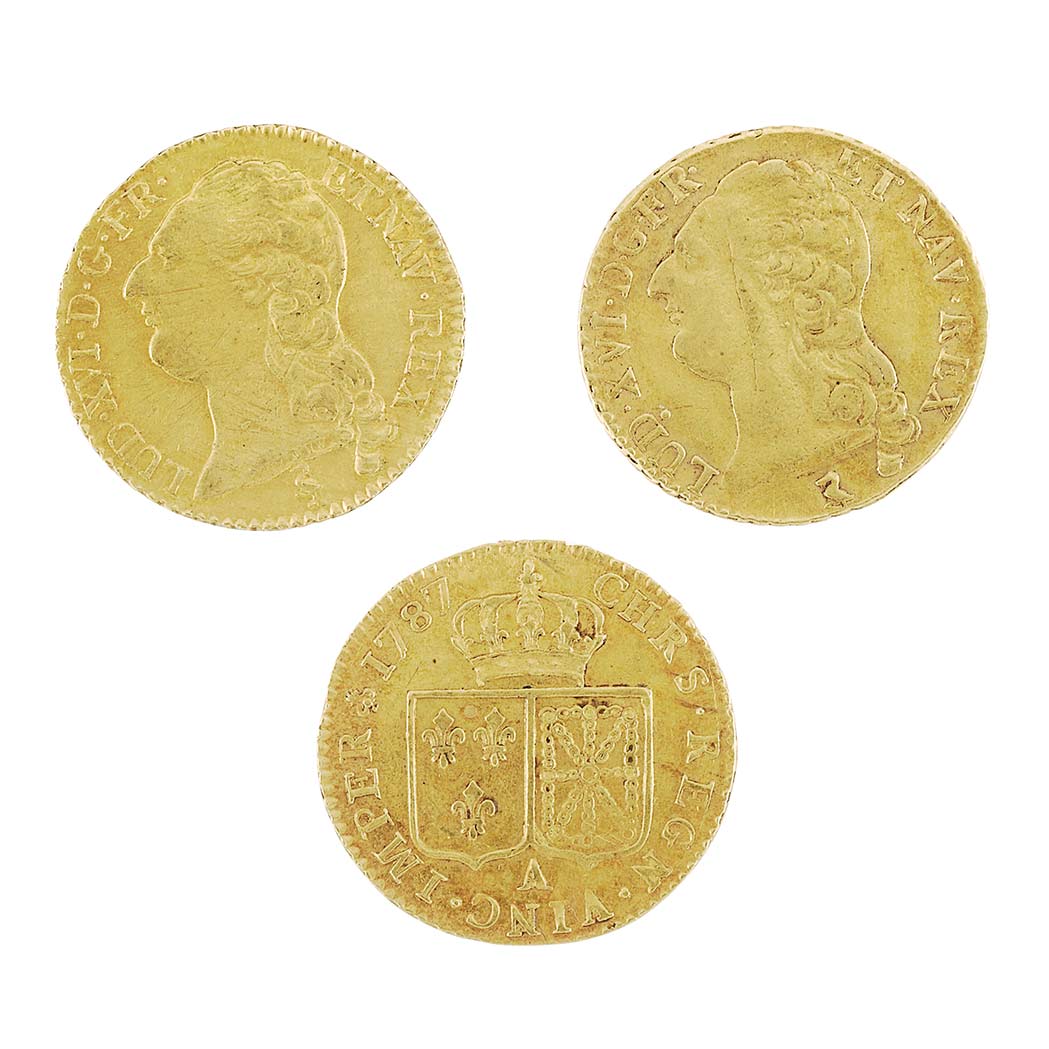 Lot image - France Three Louis D'Or Gold Coins