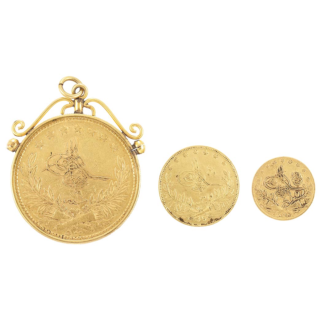 Lot image - Turkey Group of Three Gold Coins