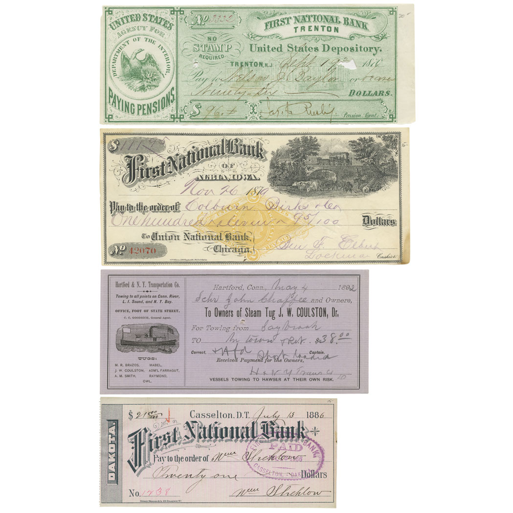 Lot image - United States Checks and Drafts