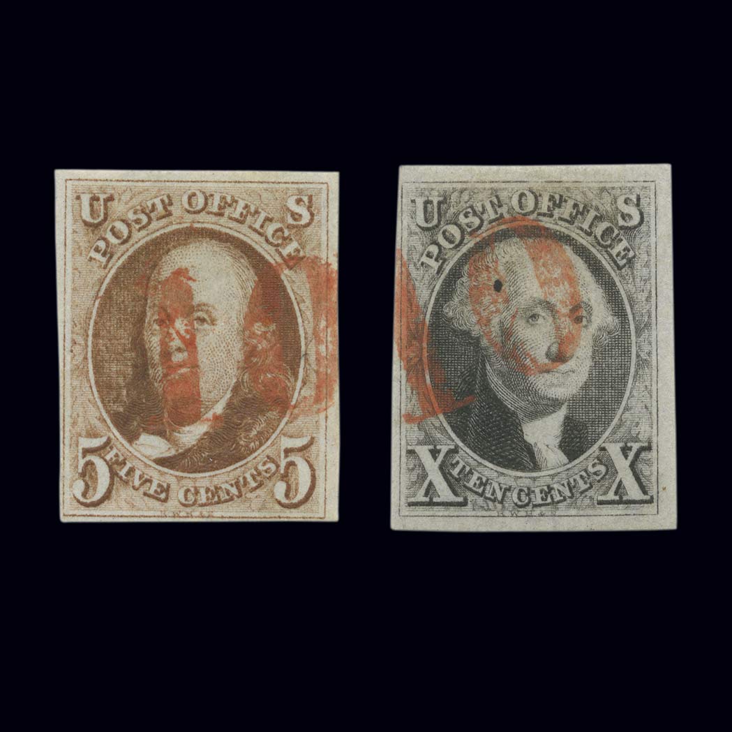 Lot image - United States 1847 First Issue Group