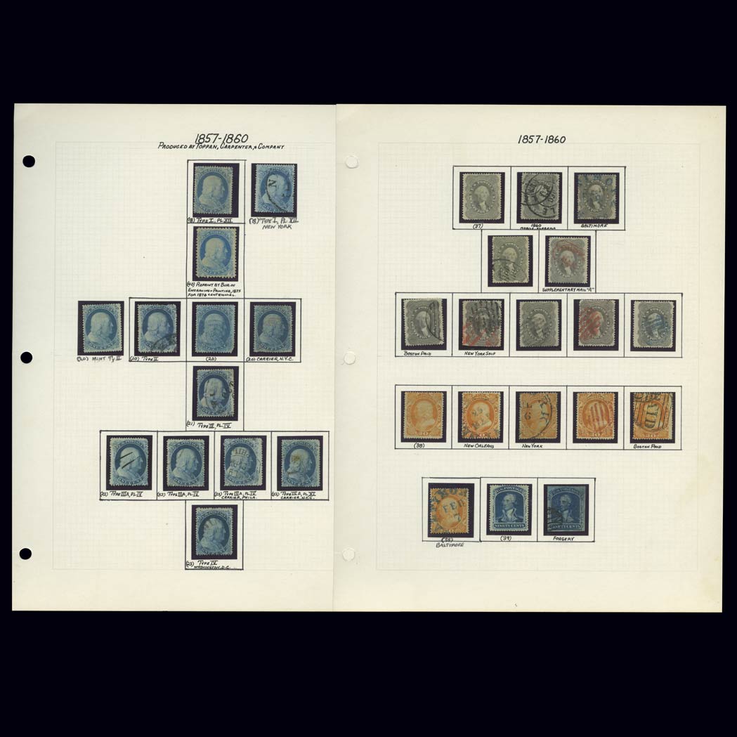 Lot image - United States 1857-61 Perforated Issue 1 Cent to 90 Cent Denominations