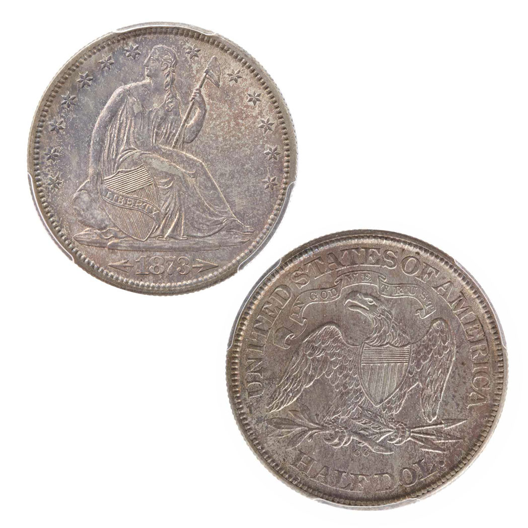 Lot image - United States 1873 Carson City Half Dollar Arrows at Date PCGS Mint State 63 & 
